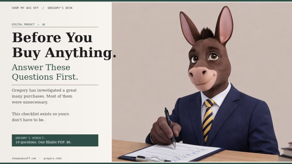 Gregory's Anti-Impulse Shopping Checklist